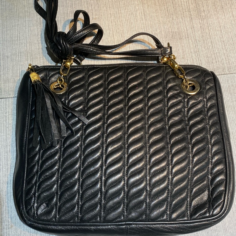 Black leather purse